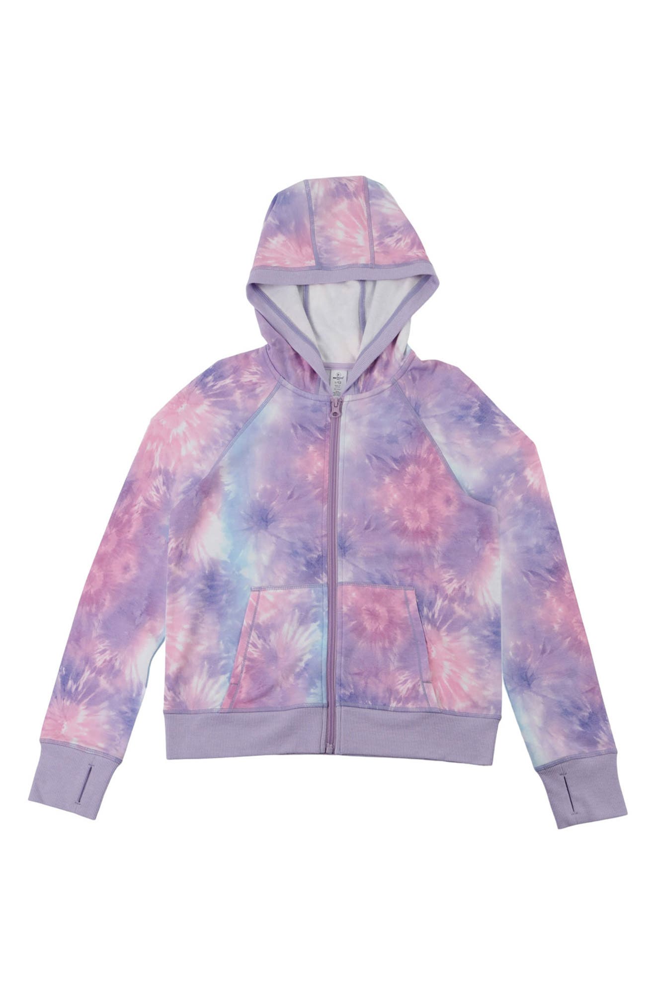 NWT 90 Degree By Reflex Youth Girls Brushed Inside Hoodie Jacket Pink Size 12